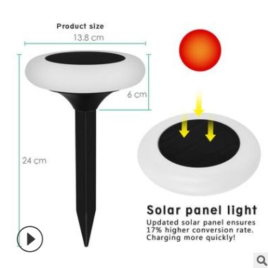 新款七彩太阳能花园地插灯圆形插地灯 方形七彩太阳能插地草坪灯