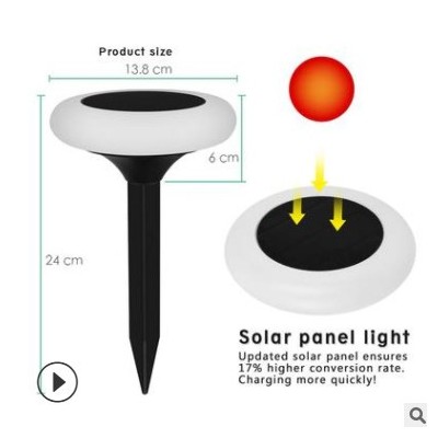 新款七彩太阳能花园地插灯圆形插地灯 方形七彩太阳能插地草坪灯