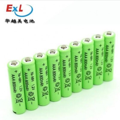 工厂定制 1.2V镍氢电池AAA800mah 7号充电电池