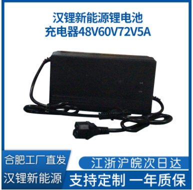 新能源锂电池充电器48V60V72V5A铁锂三元聚合物充电器品字DC