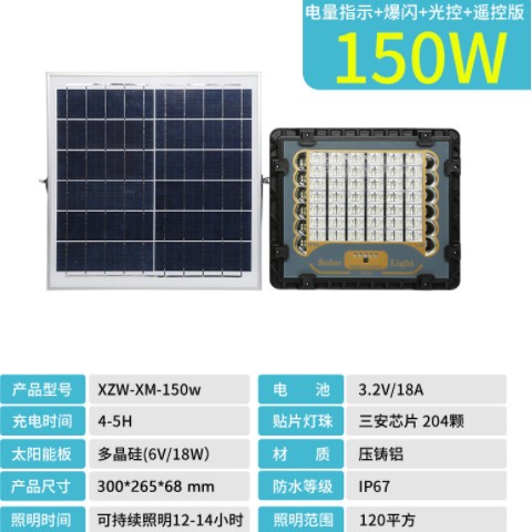 家用太阳能投光灯 别墅小区花园太阳能灯 大功率LED投射灯泛光灯